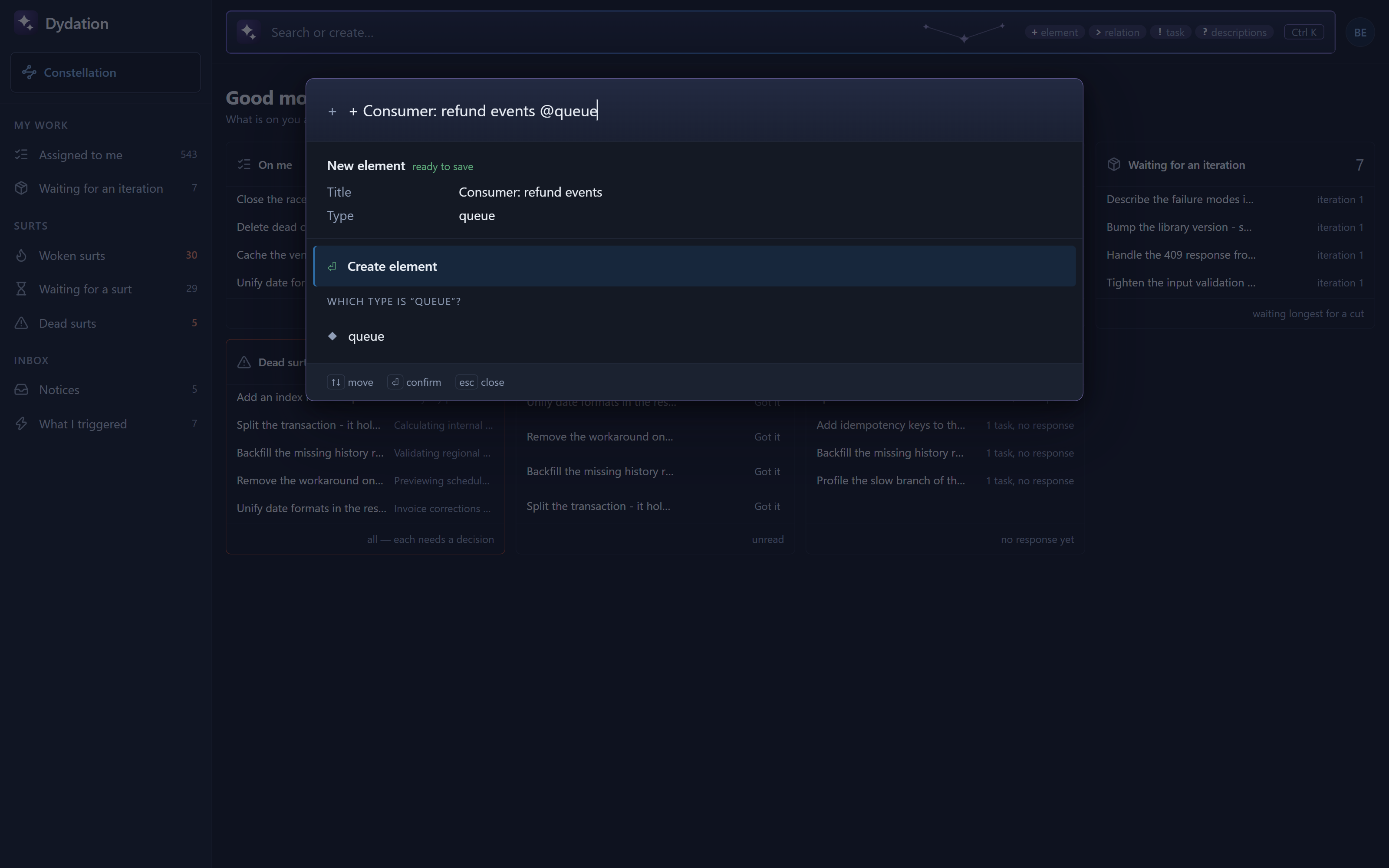 Omnibox zamienia wpisaną komendę w element gotowy do zapisania